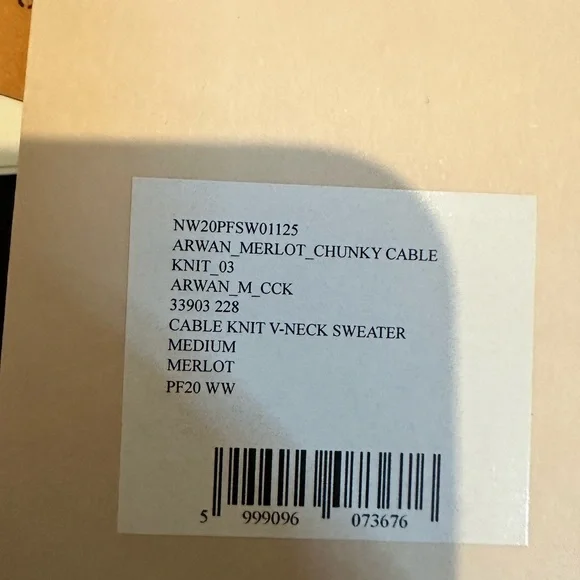 NWT! NANUSHKA ARWAN CHUNKY CABLE KNIT - Picture 7 of 7